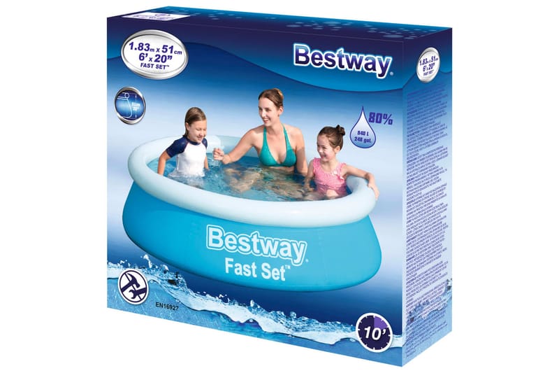 Bestway Uppblåsbar pool Fast Set rund 183x51 cm blå - Trädgård & spabad - Utomhusbad - Pool - Uppblåsbar pool & plastpool