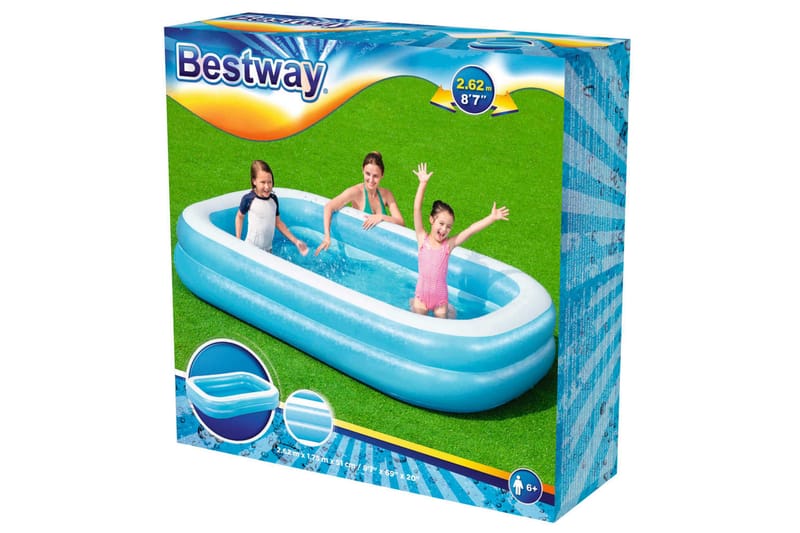 Bestway Uppblåsbar pool 262x175x51cm blå och vit - Uppblåsbar pool & plastpool