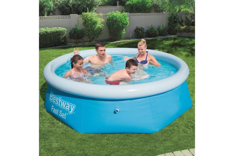 Bestway Pool uppblåsbar Fast Set rund 244x66 cm 57265 - Uppblåsbar pool & plastpool
