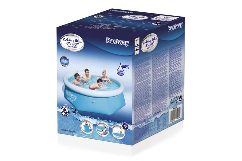 Bestway Pool uppblåsbar Fast Set rund 244x66 cm 57265 - Trädgård & spabad - Utomhusbad - Pool - Uppblåsbar pool & plastpool