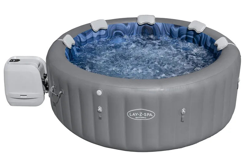 Lay-Z-Spa Santorini Smart HydroJet Pro 7 (216x80 cm) | Uppblåsbart spabad för 7 personer | 6001T, undefined