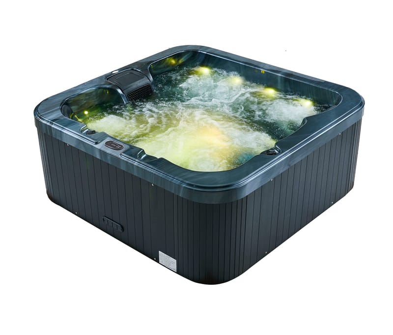 Spabad Zeus Blackline | 190x190cm | 6 personer | Balboa® & Lucite® - Trädgård & spabad - Utomhusbad - Spabad - Utespa