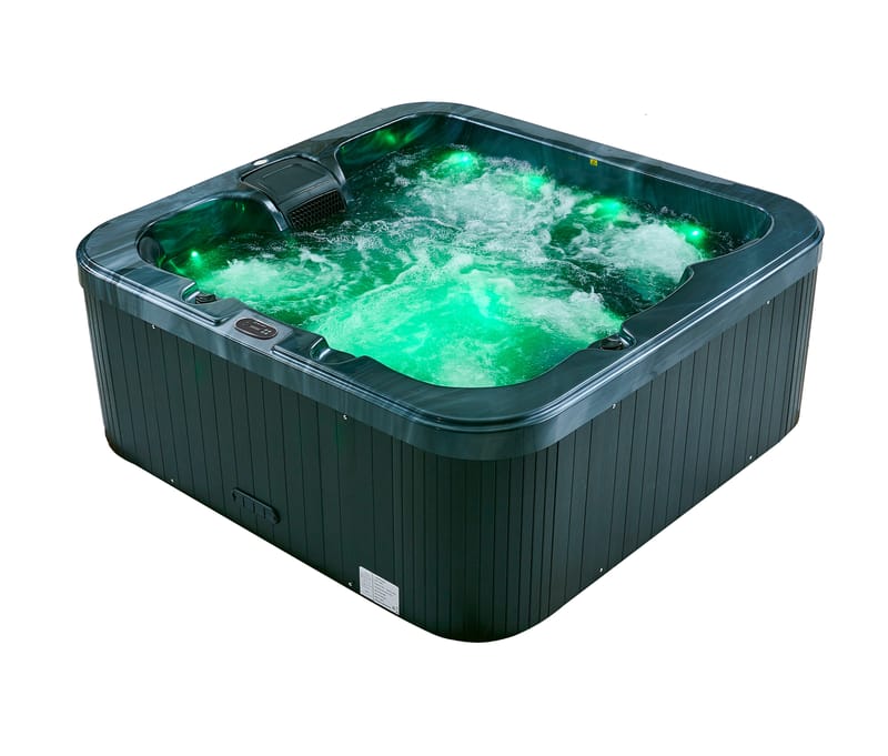 Spabad Zeus Blackline | 190x190cm | 6 personer | Balboa® & Lucite® - Trädgård & spabad - Utomhusbad - Spabad - Utespa