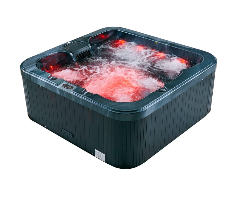 Spabad Zeus Blackline | 190x190cm | 6 personer | Balboa® & Lucite® - Trädgård & spabad - Utomhusbad - Spabad - Utespa