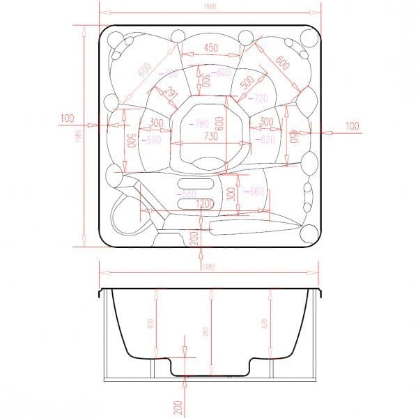 Spabad Poseidon Blackline – 5–6 personer | Lucite® akryl, Gecko® cirkulationspump & Balboa® system | 2026 - Trädgård & spabad - Utomhusbad - Spabad - Utespa