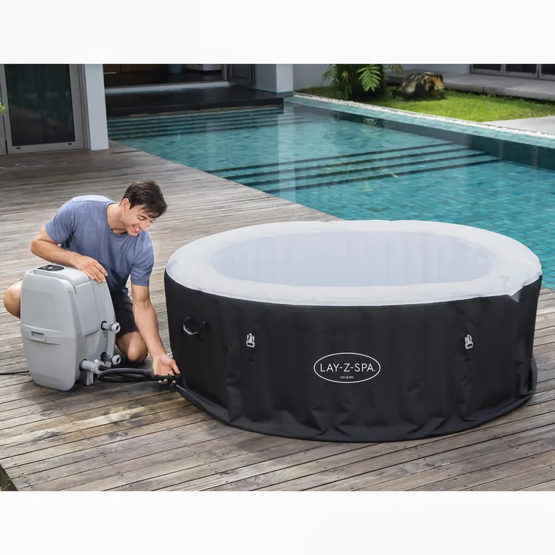 Lay-Z Spa Miami Airjet | Bestway uppblåsbart spabad 2-4 personer - Trädgård & spabad - Utomhusbad - Spabad - Uppblåsbart spa