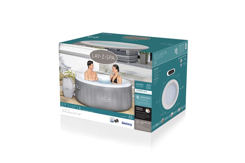 Lay-Z Spa St.Lucia AirJet uppblåsbart spabad 2-3 personer Gr - Bestway - Trädgård & spabad - Utomhusbad - Spabad - Uppblåsbart spa