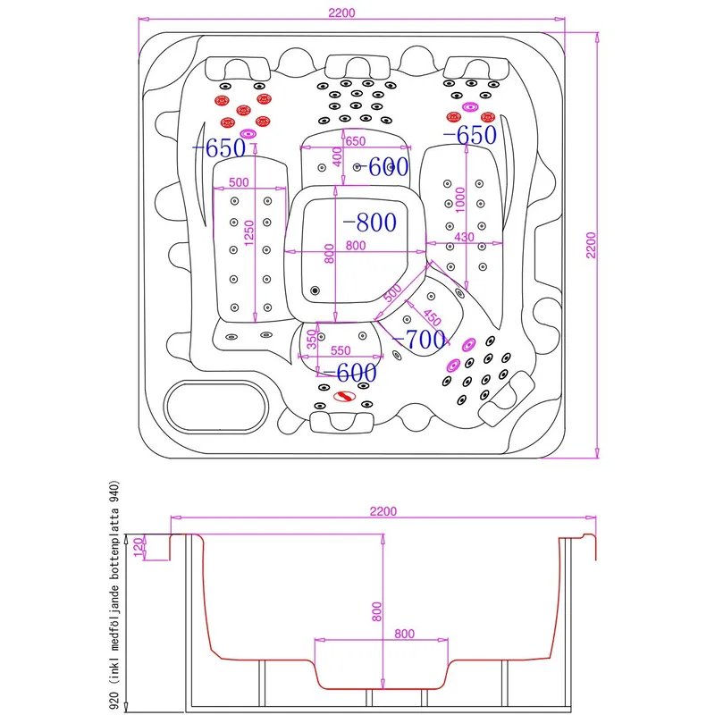 Spabad Vivid Dreams WiFi - 5-6 personer | Black edition | Lyfco - Trädgård & spabad - Utomhusbad - Spabad - Utespa