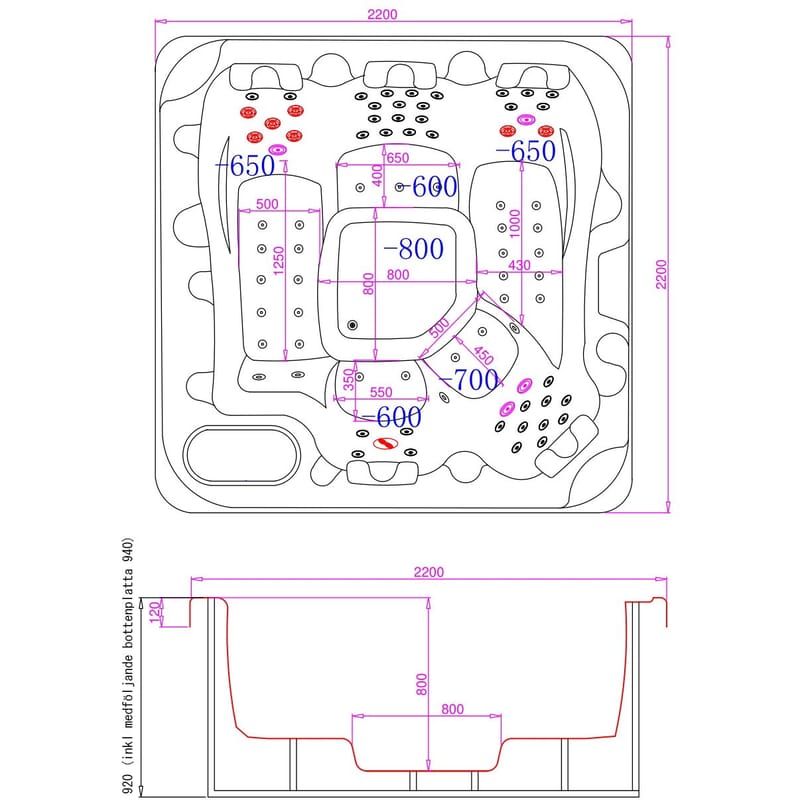 Spabad Vivid Dreams WiFi - 5-6 personer | Lyfco - Trädgård & spabad - Utomhusbad - Spabad - Utespa