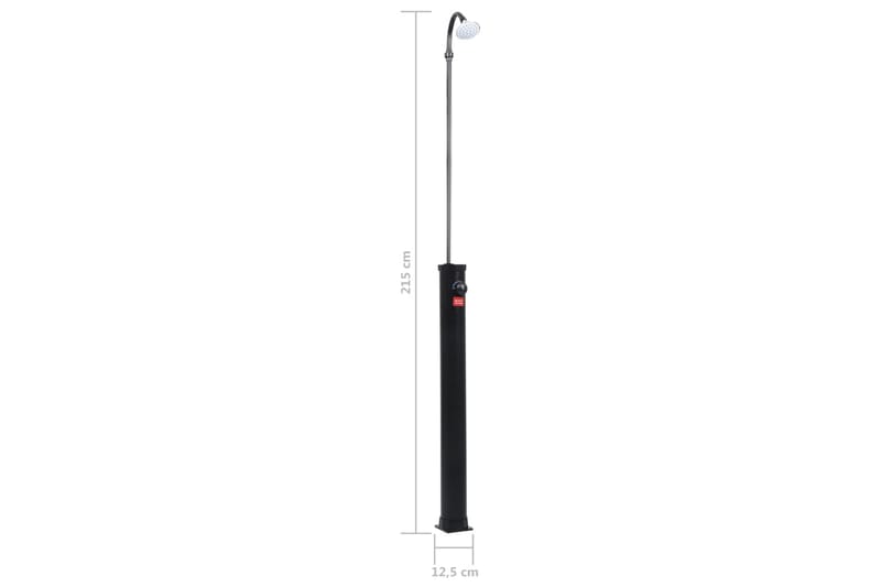 Soldusch svart 215 cm 8 L - Svart - Trädgård & spabad - Utomhusbad - Utedusch - Utedusch soluppvärmd