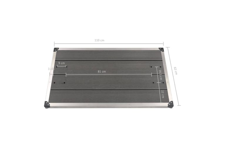 Golv till utedusch WPC rostfritt stål 110x62 cm grå - Grå - Trädgård & spabad - Utomhusbad - Utedusch - Utedusch utan värme