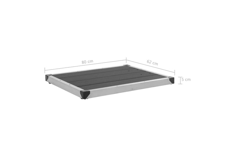 Golv till utedusch WPC rostfritt stål 80x62 cm grå - Grå - Trädgård & spabad - Utomhusbad - Utedusch - Utedusch utan värme