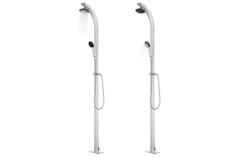 Trädgårdsdusch 215 cm aluminium - Silver - Trädgård & spabad - Utomhusbad - Utedusch - Utedusch utan värme