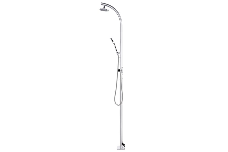Trädgårdsdusch 215 cm aluminium - Silver - Trädgård & spabad - Utomhusbad - Utedusch - Utedusch utan värme