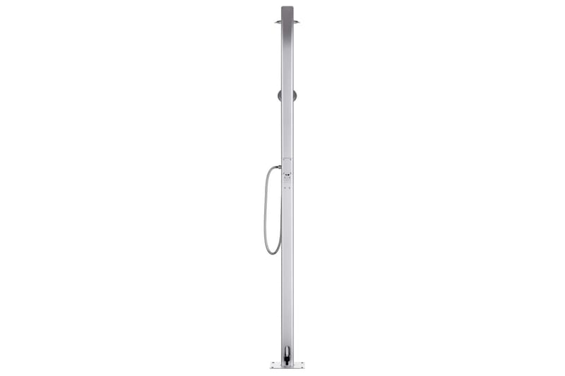 Trädgårdsdusch 215 cm aluminium - Silver - Trädgård & spabad - Utomhusbad - Utedusch - Utedusch utan värme
