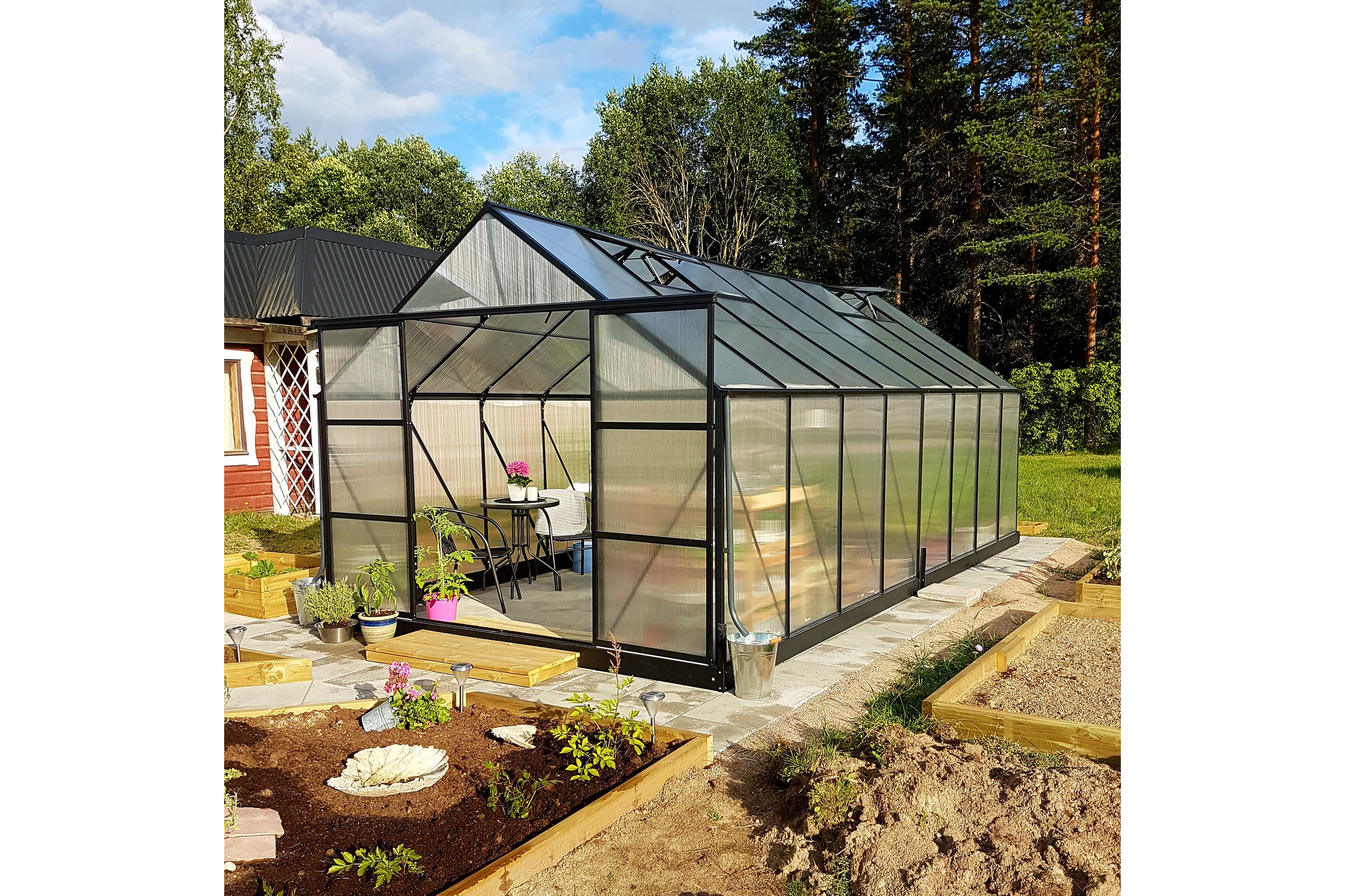 Växthus 18m² Premium | Extra hög odlingshöjd - 142-1-47