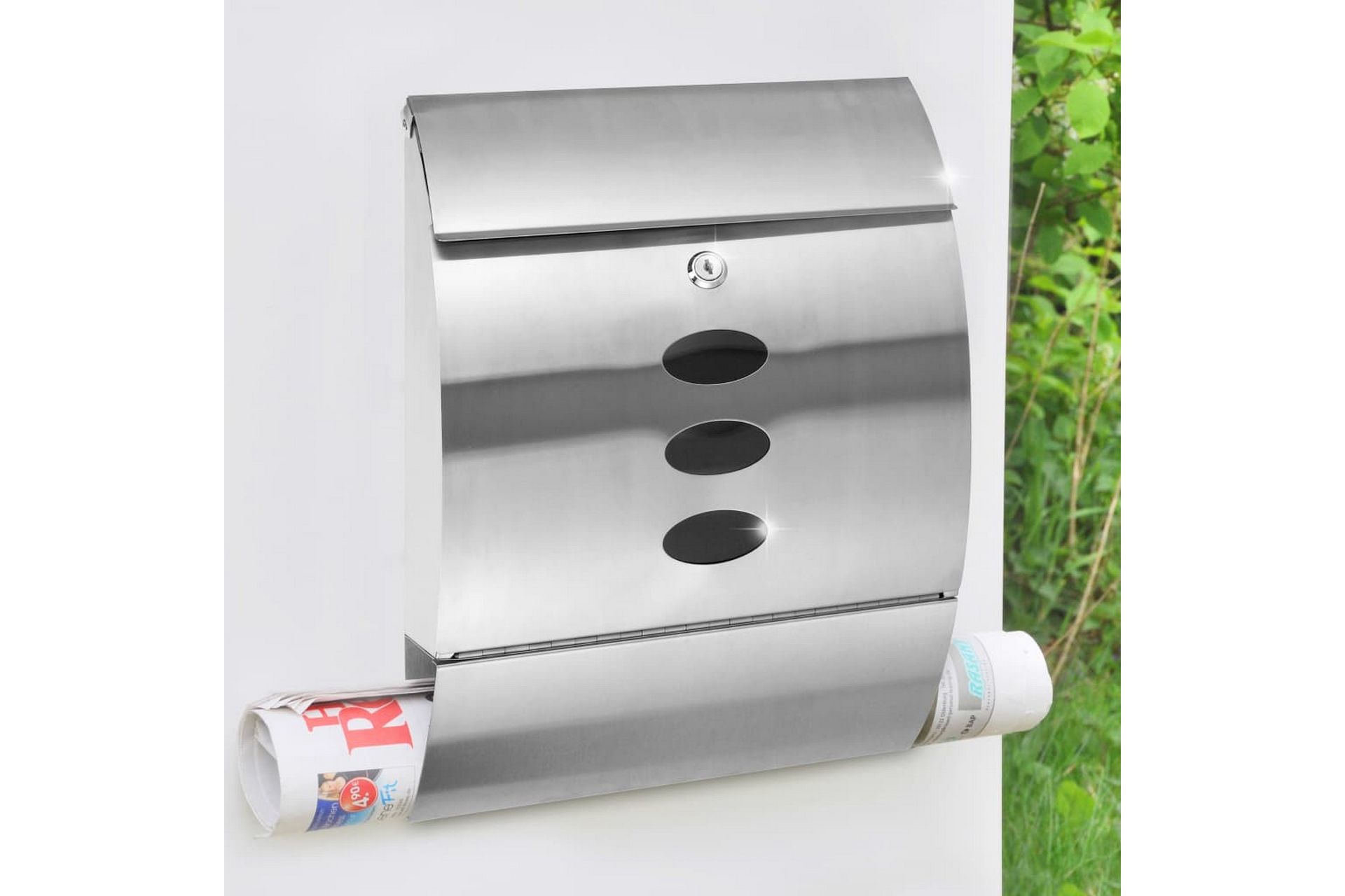 Alternativ bild 1 för HI HI Brevlåda, rostfritt stål, 30x12x40 cm