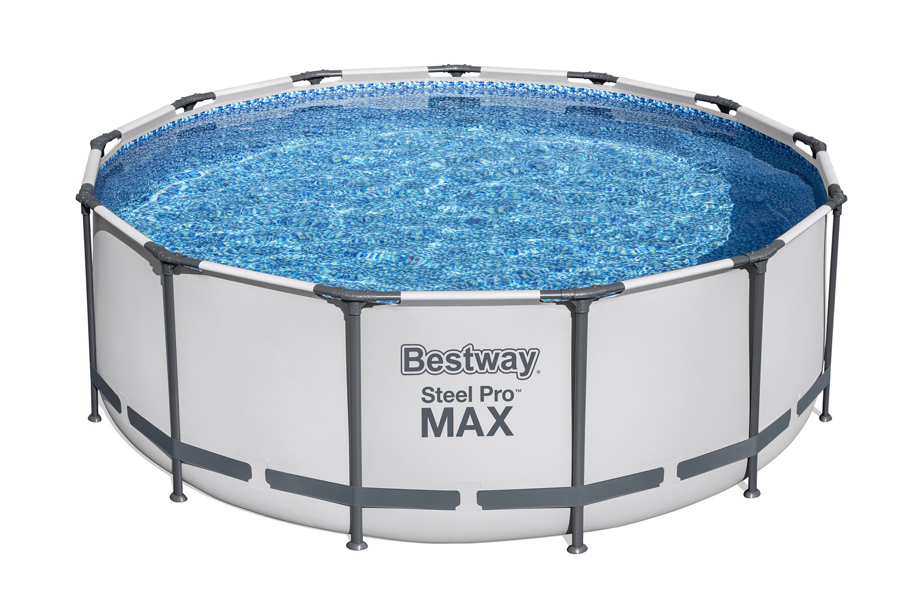 REA/Black Friday Bestway Steel Pro MAX Ovanmarkspool Rund 3,96m - Grå Pool ovan mark