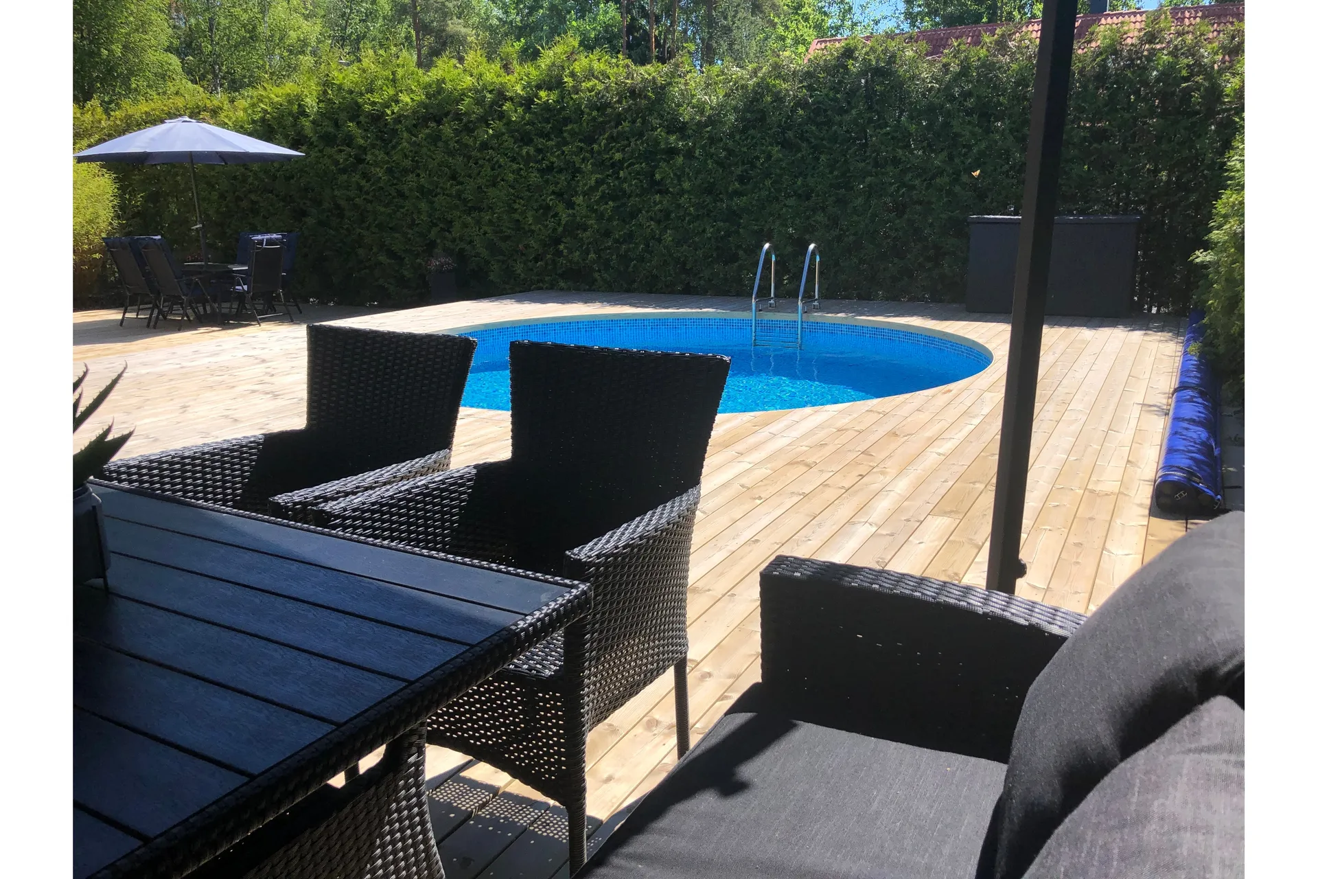 Planet Pool Stålväggspool Premium Rund 3,5x1,5m Inbyggd L:Pe - Planet Pool