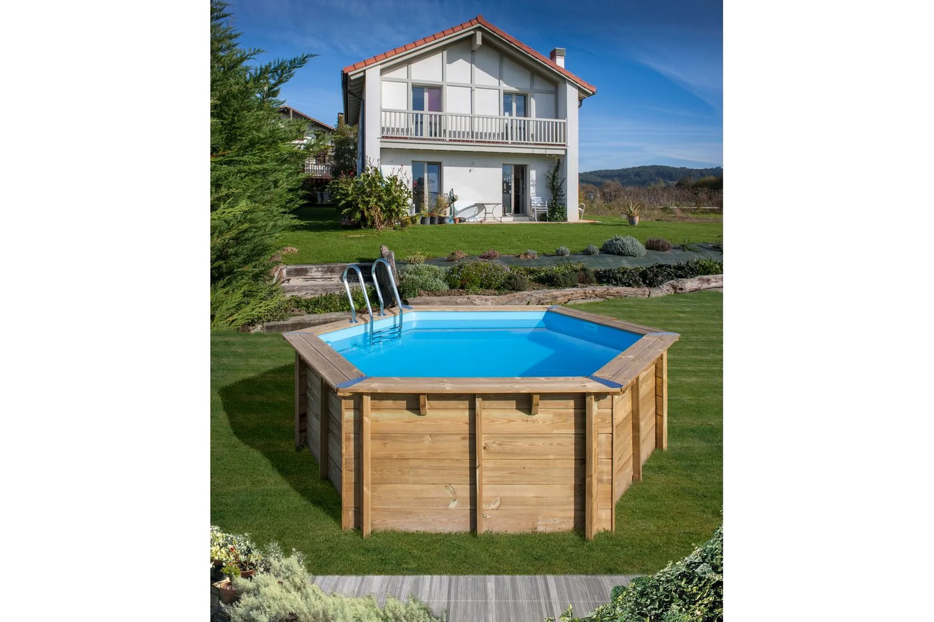 Pool Trä Zodiac Rund Vanille 2 -