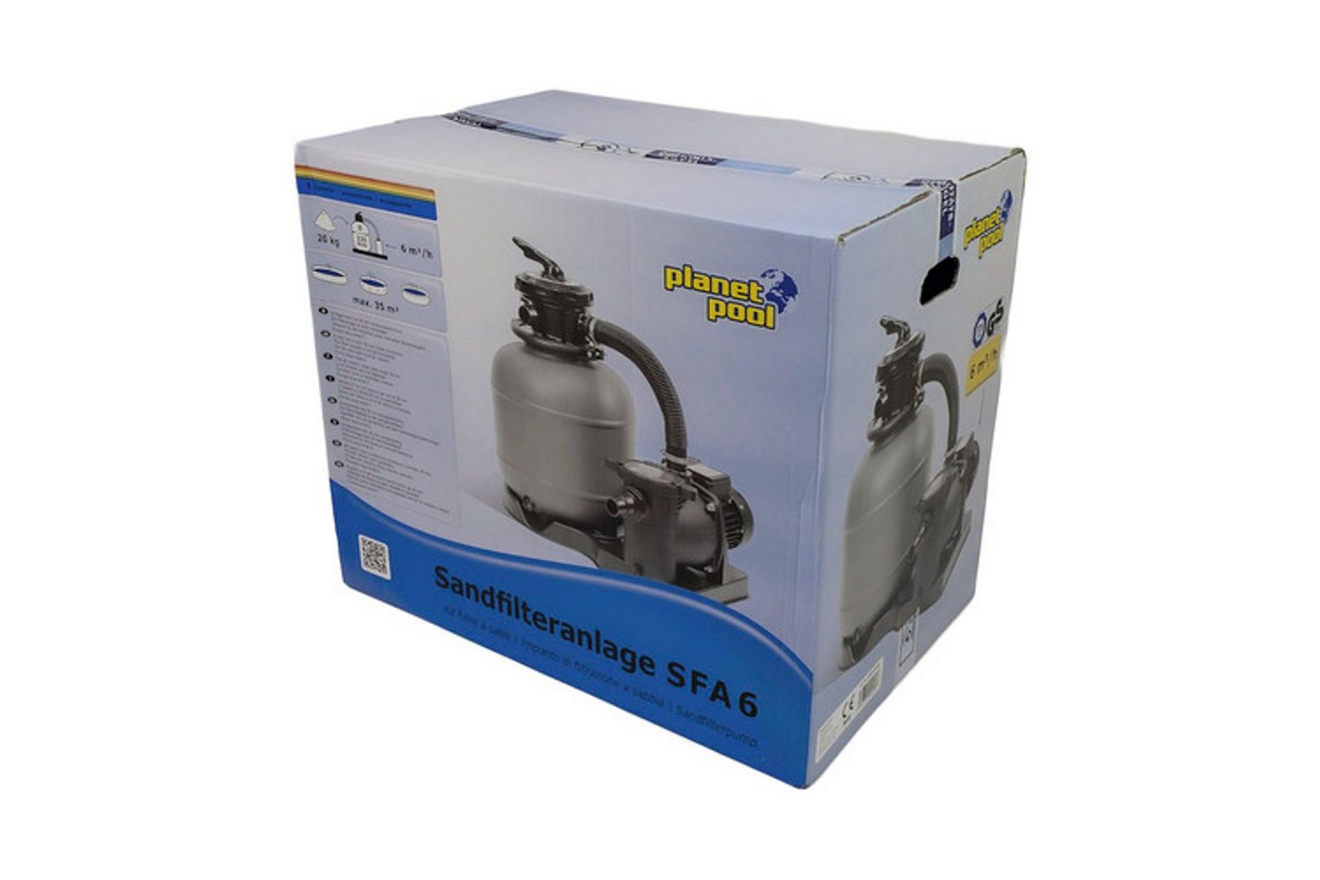 Sandfilterpump Planet Pool Monteringsplatta 6-vägs-ventil L (Filter Ø 400 mm Pump 8,0 m³/h) - L (Filter Ø 400 mm Pump 8,0 m³/h)