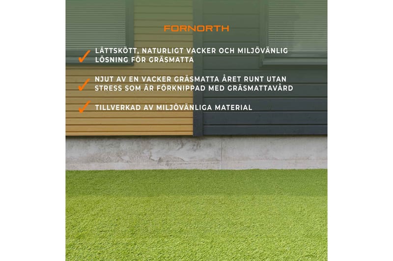 Fornorth Konstgräs Natural 34 mm, 1x5 m Rulle - Grön - Utemöbler - Balkong - Golv balkong - Konstgräs balkong
