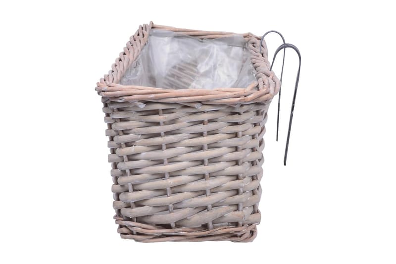 Balkonglåda 2 st korg med PE-foder 80 cm - Brun - Utemöbler - Balkong - Balkongodling - Balkonglåda