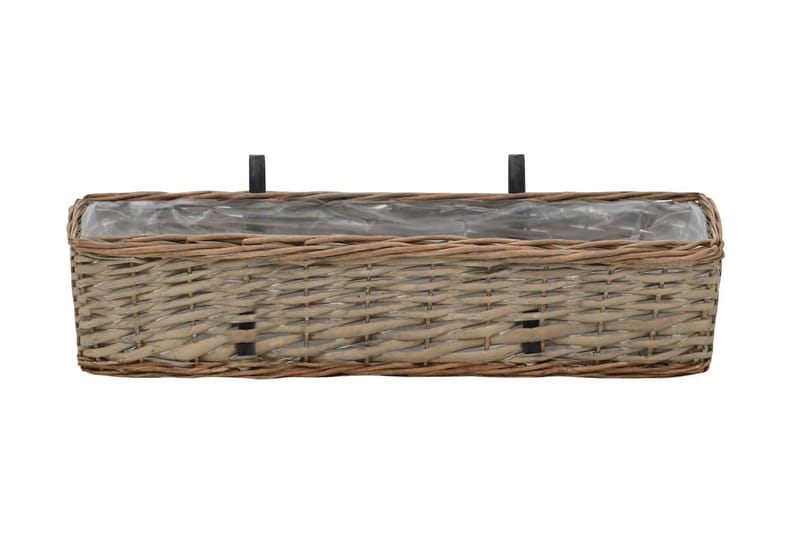 Balkonglåda 2 st korg med PE-foder 60 cm - Brun - Utemöbler - Balkong - Balkongodling - Balkonglåda