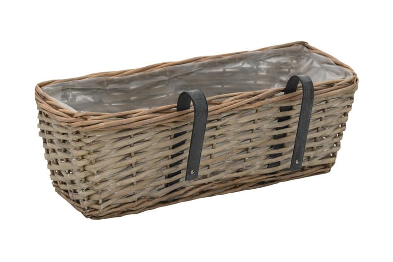 Balkonglåda 2 st korg med PE-foder 40 cm - Brun - Utemöbler - Balkong - Balkongodling - Balkonglåda