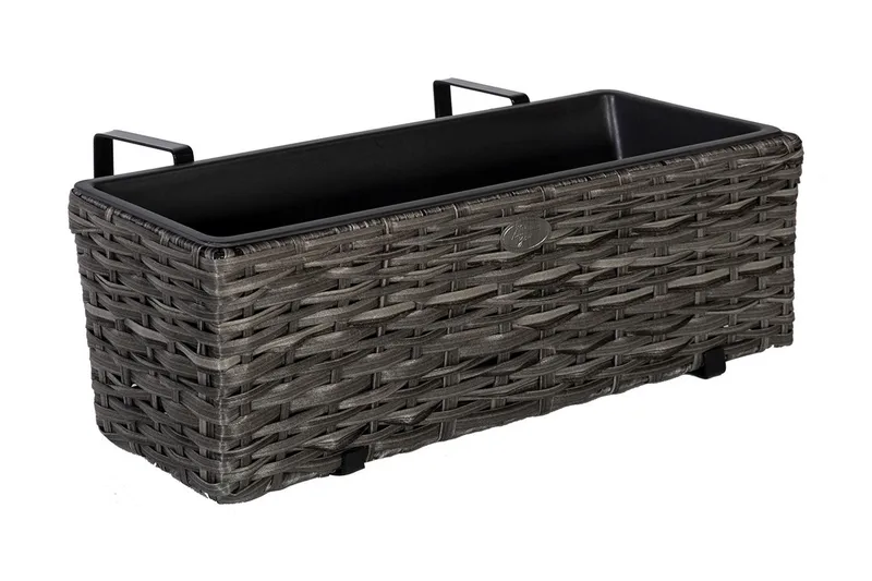 Balkonglåda Wicker Grå, Grå