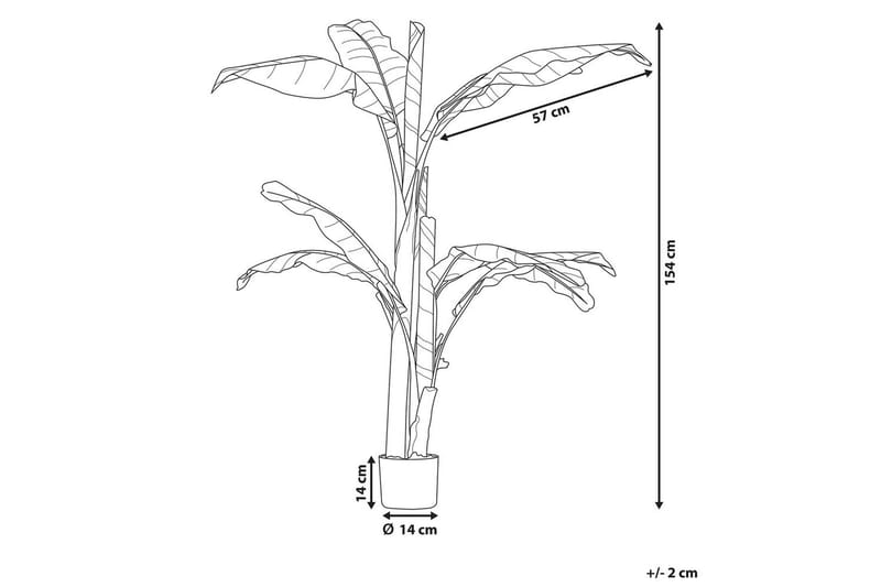 Konstgjord växt Banana Tree Grön/Svart, 14x14x154 cm - Grön/Svart, 14x14x154 cm - Utemöbler - Balkong - Balkongodling - Balkongblommor