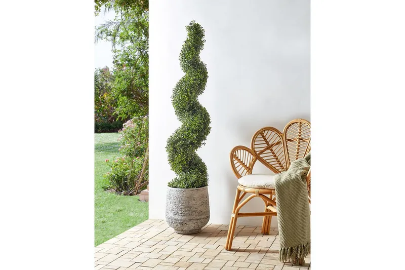 Konstgjord växt Buxus Spiral Tree 30x30x158 cm - 30x30x158 cm - Utemöbler - Balkong - Balkongodling - Balkongblommor