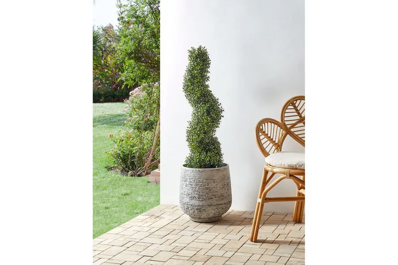 Konstgjord växt Buxus Spiral Tree 30x30x98 cm - 30x30x98 cm - Utemöbler - Balkong - Balkongodling - Balkongblommor