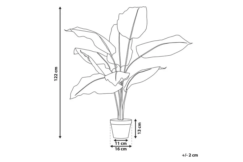 Konstgjord växt Dieffenbachia 16x16x122 cm - 16x16x122 cm - Utemöbler - Balkong - Balkongodling - Balkongblommor