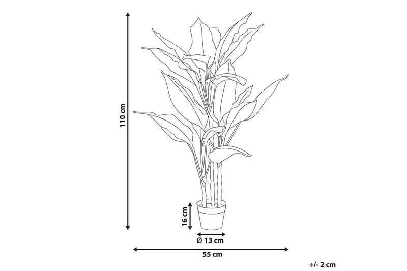 Konstgjord växt Dieffenbachia 55x55x110 cm - 55x55x110 cm - Utemöbler - Balkong - Balkongodling - Balkongblommor