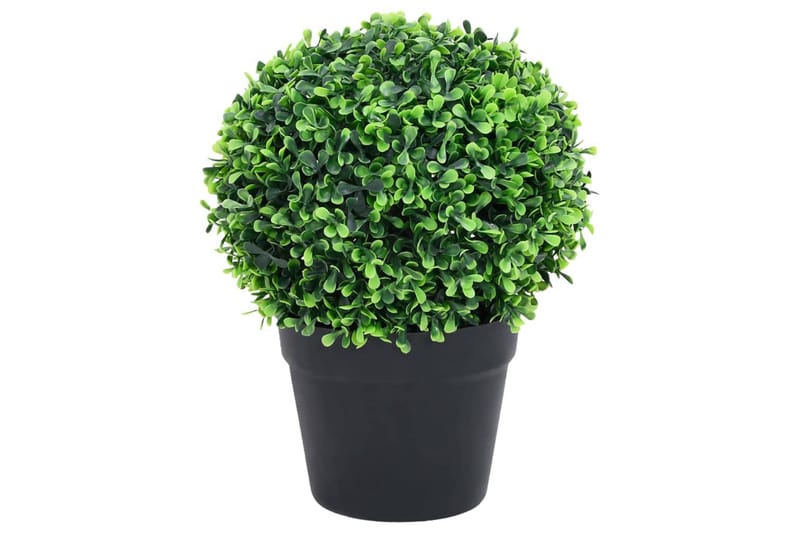 Konstväxt buxbom 2 st bollformad med kruka 27cm grön - Grön - Balkongblommor - Konstgjorda växter & plastväxter