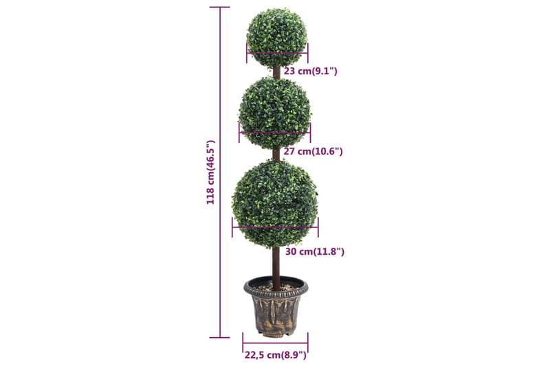 Konstväxt buxbom bollformad med kruka 118 cm grön - Grön - Utemöbler - Balkong - Balkongodling - Balkongblommor