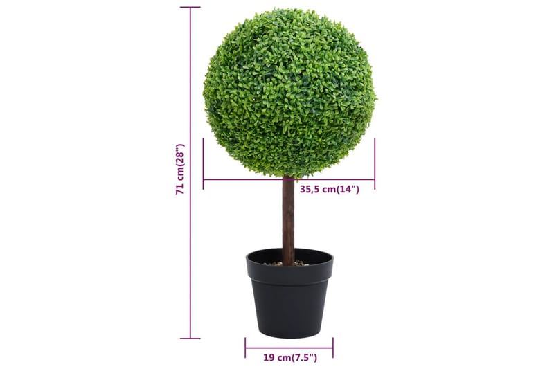 Konstväxt buxbom bollformad med kruka 71 cm grön - Grön - Utemöbler - Balkong - Balkongodling - Balkongblommor