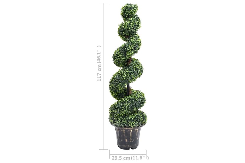 Konstväxt buxbomar spiral med kruka 117 cm grön - Grön - Utemöbler - Balkong - Balkongodling - Balkongblommor