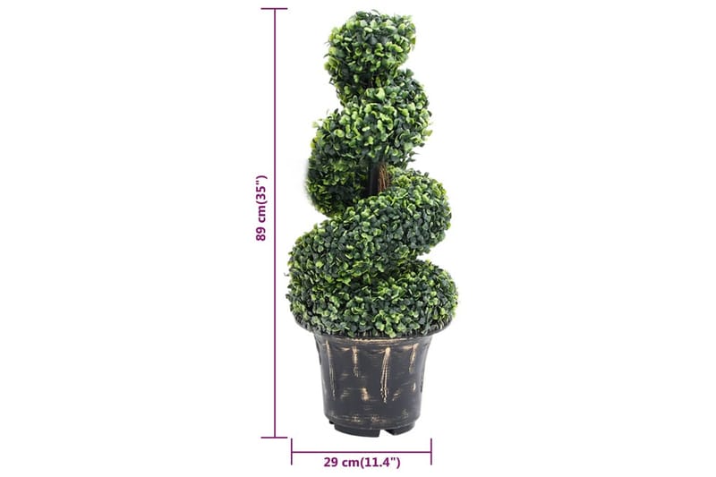 Konstväxt buxbomar spiral med kruka 89 cm grön - Grön - Balkongblommor - Konstgjorda växter & plastväxter