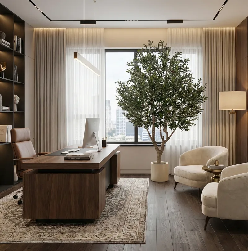 Stort konstgjort olivträd | 250 cm - Utemöbler - Balkong - Balkongodling - Balkongblommor