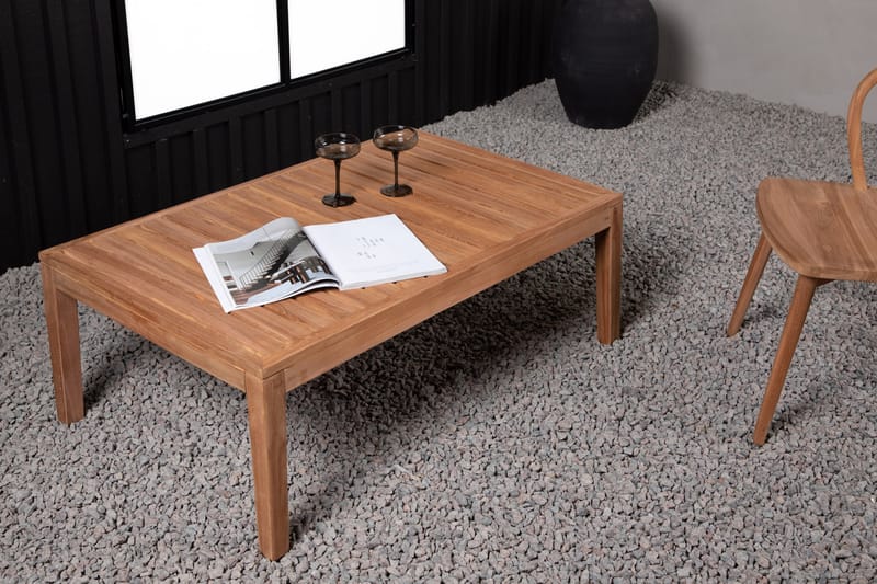 Amlan Soffbord och Loungebord Utomhus 110 cm Teak Trä - Brun - Utemöbler - Balkong - Balkongmöbler - Balkongbord