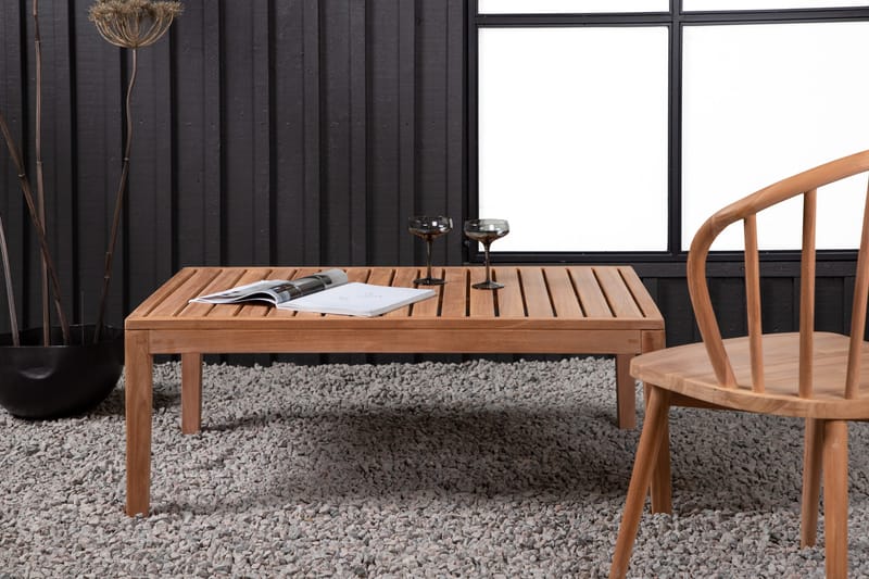 Amlan Soffbord och Loungebord Utomhus 110 cm Teak Trä - Brun - Utemöbler - Balkong - Balkongmöbler - Balkongbord