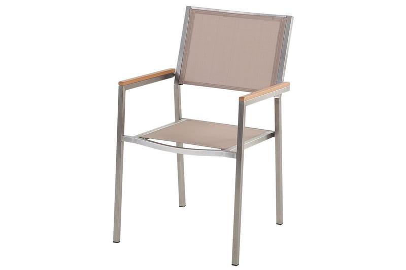 Bacoli Karmstol Utomhus 4 st - Beige/Silver - Utemöbler - Balkong - Balkongmöbler - Balkongstol