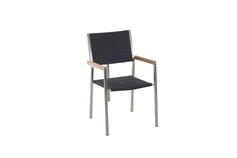 Bacoli Karmstol Utomhus 4 st - Svart/Silver - Utemöbler - Balkong - Balkongmöbler - Balkongstol