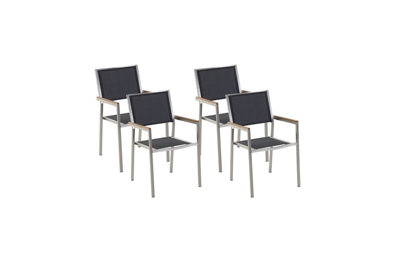 Bacoli Karmstol Utomhus 4 st - Svart/Silver - Utemöbler - Balkong - Balkongmöbler - Balkongstol