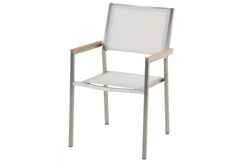 Bacoli Karmstol Utomhus 4 st - Vit/Silver/Brun - Utemöbler - Balkong - Balkongmöbler - Balkongstol