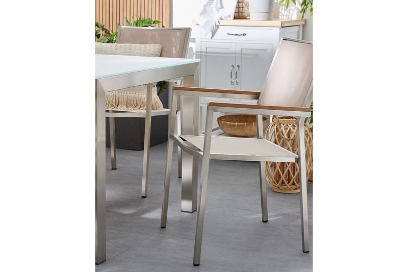 Bacoli Karmstol Utomhus - Beige/Silver - Utemöbler - Balkong - Balkongmöbler - Balkongstol