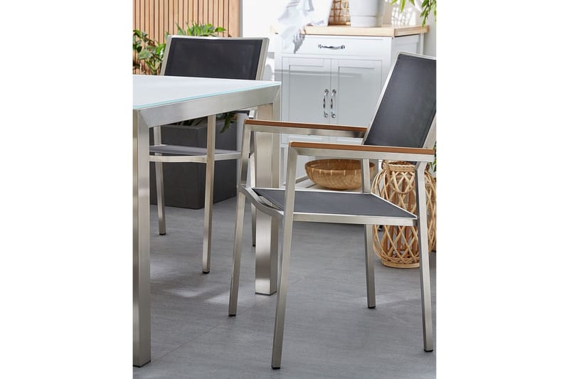 Bacoli Karmstol Utomhus - Svart/Silver - Utemöbler - Balkong - Balkongmöbler - Balkongstol