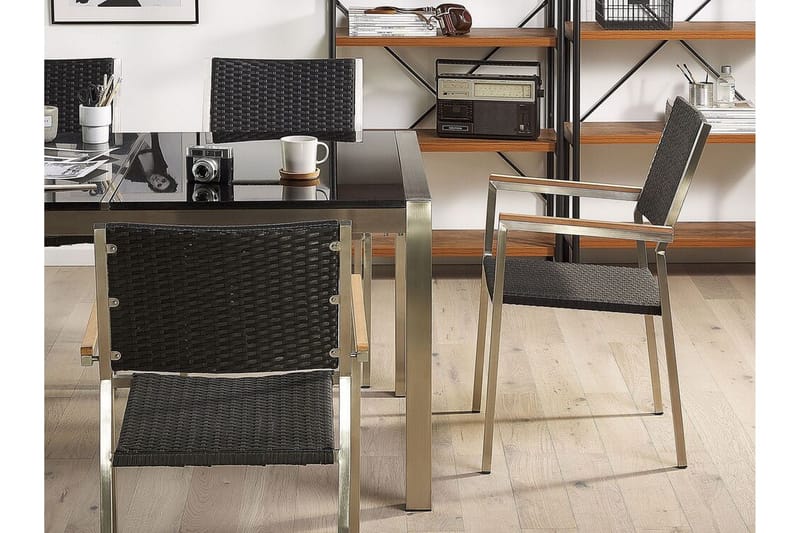 Bacoli Karmstol Utomhus - Svart/Silver - Utemöbler - Balkong - Balkongmöbler - Balkongstol